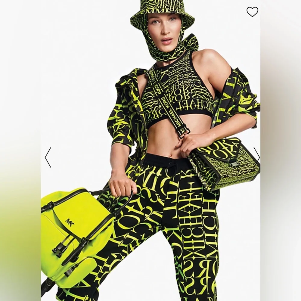 Michael Kors Newsprint Logo Cady Joggers Style #MU93H67BSG - Picture 4 of 13